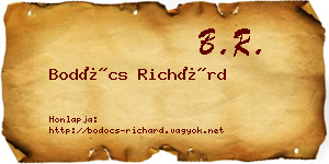 Bodócs Richárd névjegykártya